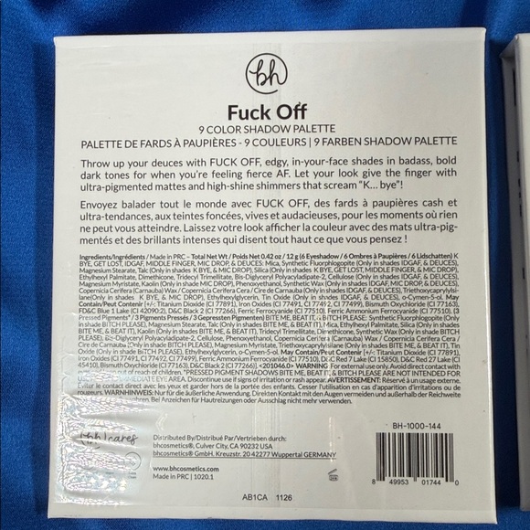 BH Cosmetics 2 eyeshadow pallets-18 colors-“F*ck Off” and “Let That Sh*t Go” - Picture 7 of 8